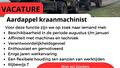 VACATURE Aardappel kraanmachinist 