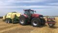 Stro persen met Case IH en Krone 1290 HDP VC